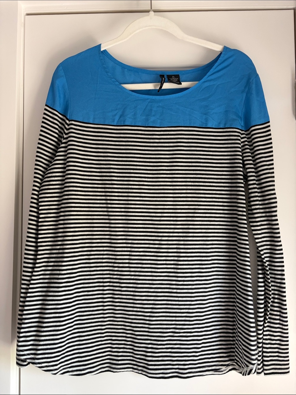 💙 new directions Blue and Black Striped Long Sleeve Top